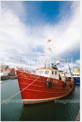 Fishing boats in the Harbour, Eyemouth Harbour, Berwickshire, Scotland,